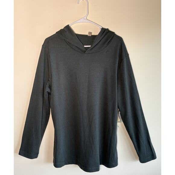 Mono B Hoodie Waffle Knit Green Long Sleeve Pullover Top Cozy Soft 1X - Picture 1 of 12